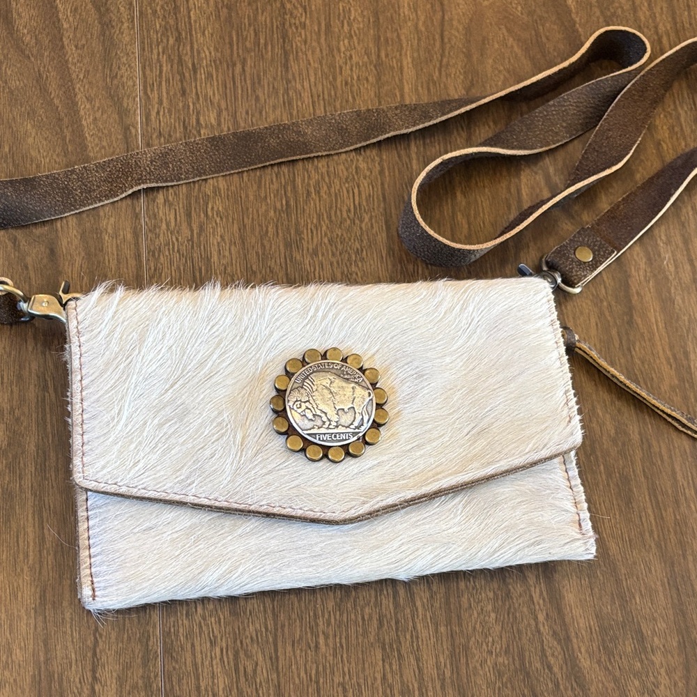 Keep it gypsy cross body calf hair leather cross body shoulder bag